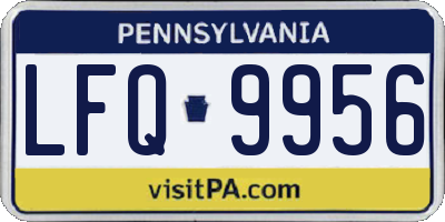 PA license plate LFQ9956
