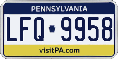 PA license plate LFQ9958