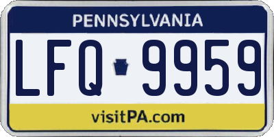 PA license plate LFQ9959