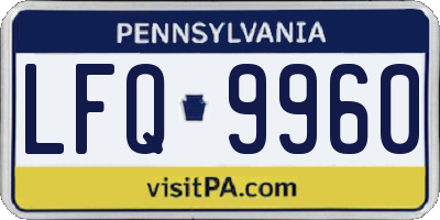 PA license plate LFQ9960