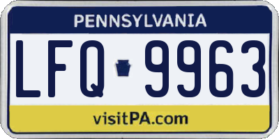 PA license plate LFQ9963