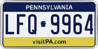 PA license plate LFQ9964