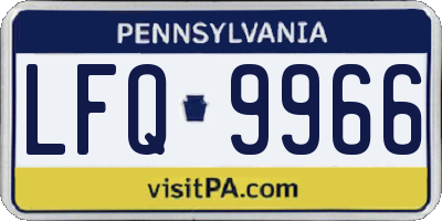 PA license plate LFQ9966