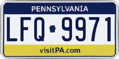 PA license plate LFQ9971