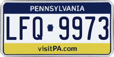 PA license plate LFQ9973
