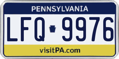 PA license plate LFQ9976