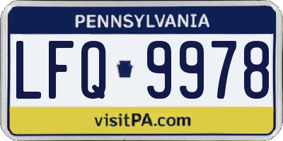 PA license plate LFQ9978