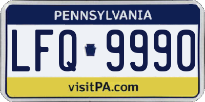 PA license plate LFQ9990