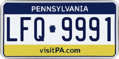 PA license plate LFQ9991