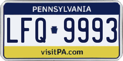PA license plate LFQ9993