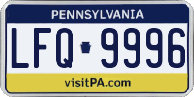 PA license plate LFQ9996