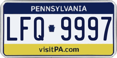PA license plate LFQ9997