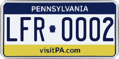 PA license plate LFR0002