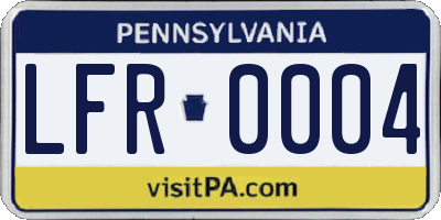 PA license plate LFR0004
