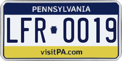 PA license plate LFR0019