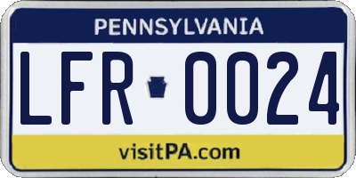PA license plate LFR0024