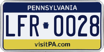 PA license plate LFR0028