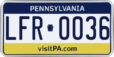PA license plate LFR0036
