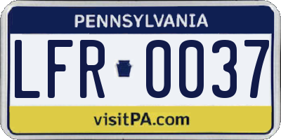PA license plate LFR0037