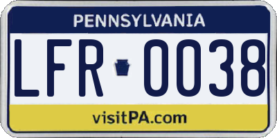 PA license plate LFR0038