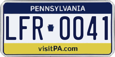 PA license plate LFR0041