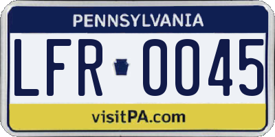 PA license plate LFR0045