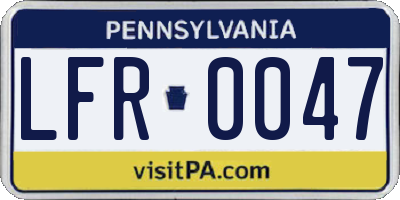 PA license plate LFR0047