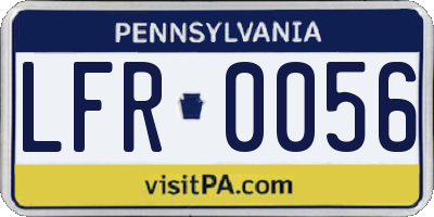 PA license plate LFR0056