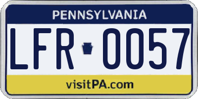 PA license plate LFR0057