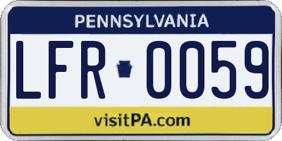 PA license plate LFR0059