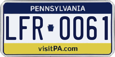 PA license plate LFR0061
