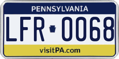 PA license plate LFR0068