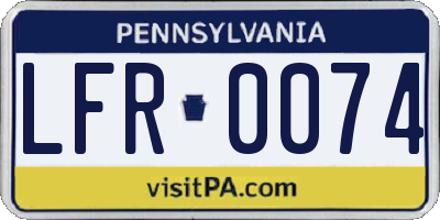 PA license plate LFR0074