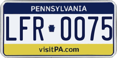 PA license plate LFR0075