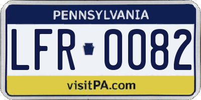 PA license plate LFR0082