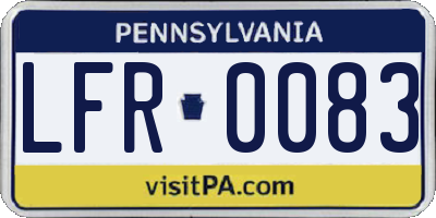 PA license plate LFR0083