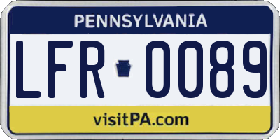 PA license plate LFR0089