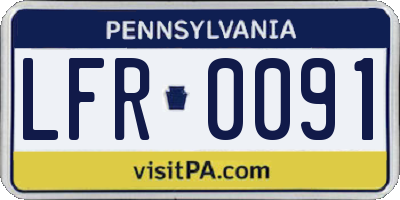 PA license plate LFR0091