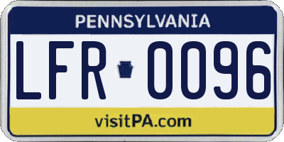 PA license plate LFR0096