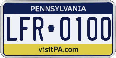 PA license plate LFR0100