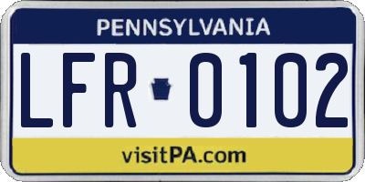 PA license plate LFR0102
