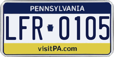 PA license plate LFR0105