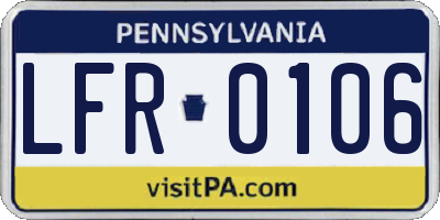 PA license plate LFR0106