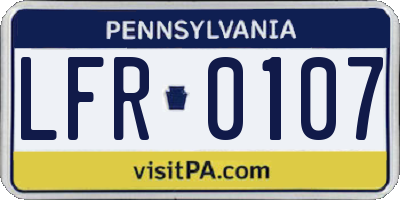PA license plate LFR0107