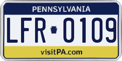 PA license plate LFR0109