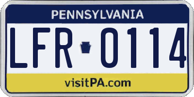 PA license plate LFR0114