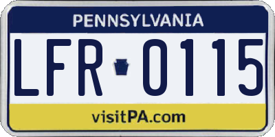 PA license plate LFR0115