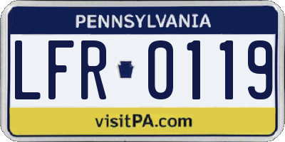 PA license plate LFR0119