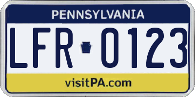 PA license plate LFR0123