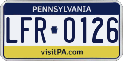 PA license plate LFR0126